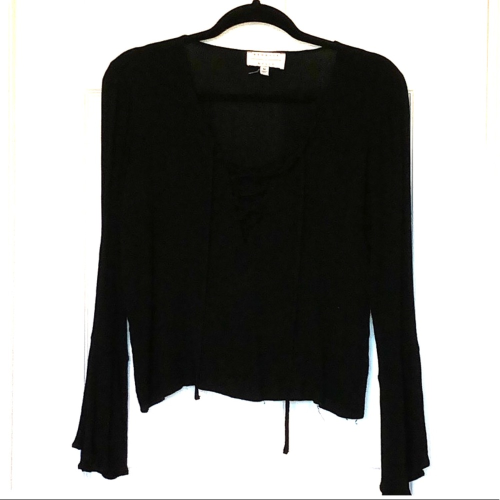Kendall & Kylie ◾️ Lace Up Bell Sleeve Top